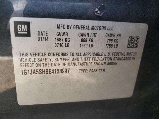 1G1JA5SH8E4154997 - 2014 CHEVROLET SONIC LS CHARCOAL photo 10
