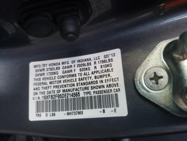 19XFB2F95DE214565 - 2013 HONDA CIVIC EXL 银色 照片 10