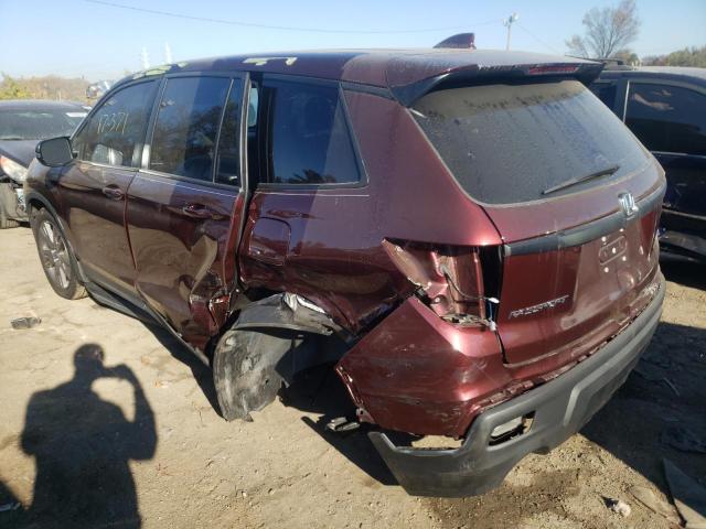 5FNYF8H58LB018350 - 2020 HONDA PASSPORT E 勃艮第红 照片 3