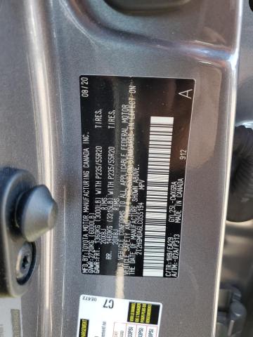 2T2HGMDA6LC055194 - 2020 LEXUS RX 450H GRAY photo 10