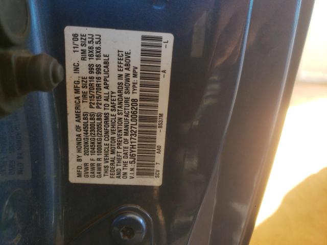 5J6YH17327L006208 - 2007 HONDA ELEMENT LX BLUE photo 10