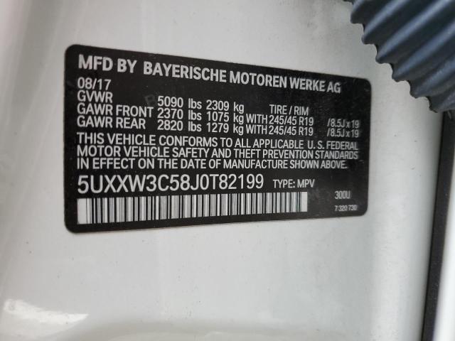 5UXXW3C58J0T82199 - 2018 BMW X4 XDRIVE2 WHITE photo 10