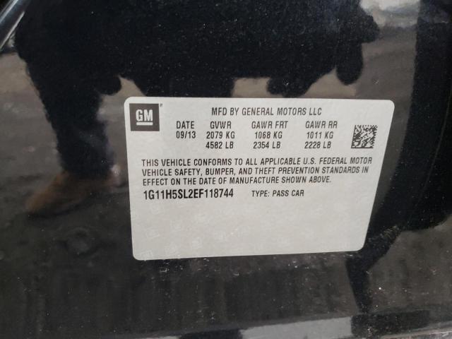 1G11H5SL2EF118744 - 2014 CHEVROLET MALIBU LTZ შავი ფოტო 10