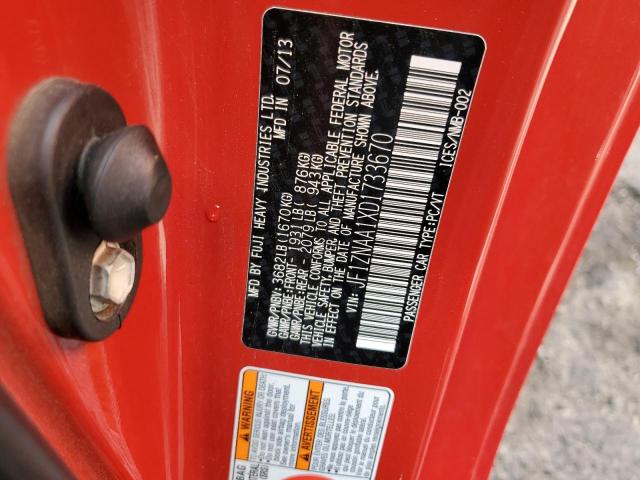 JF1ZNAA1XD1733670 - 2013 TOYOTA SCION FR-S RED photo 10