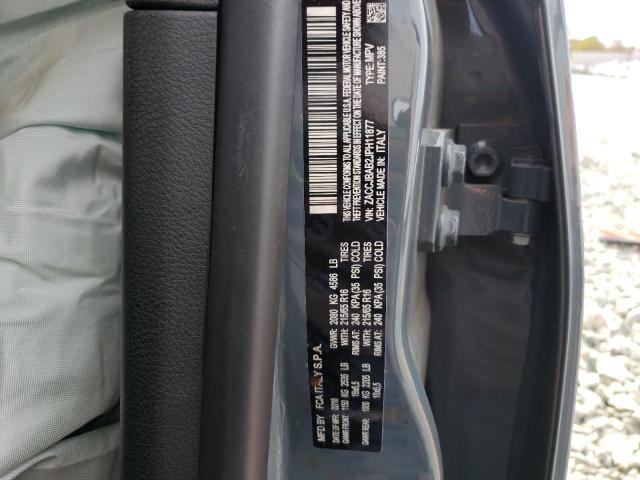 ZACCJBAB2JPH11877 - 2018 JEEP RENEGADE S GRAY photo 10