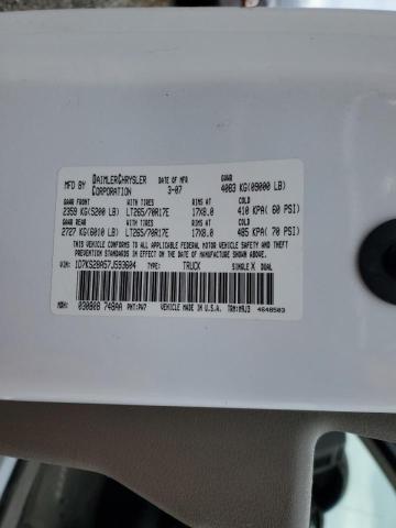 1D7KS28A57J593604 - 2007 DODGE RAM 2500 S Ağ foto 10
