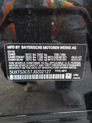 5UXTS3C57J0Z02127 - 2018 BMW X3 XDRIVEM BLACK photo 10