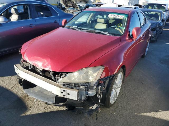 JTHBK262265017898 - 2006 LEXUS IS 250 RED photo 2