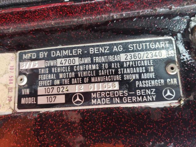 10702412011058 - 1975 MERCEDES-BENZ 450 SLC BURGUNDY photo 10