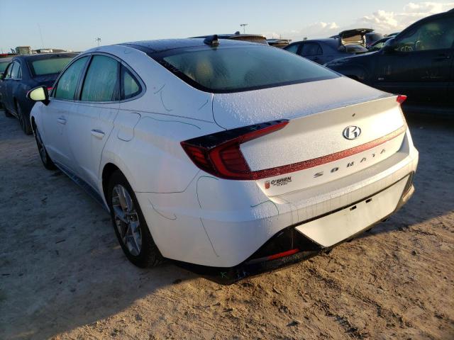 5NPEF4JA1LH053896 - 2020 HYUNDAI SONATA SEL WHITE photo 3