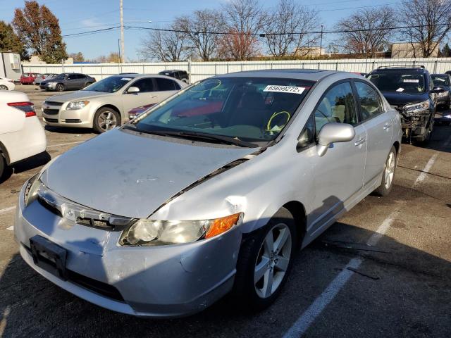 1HGFA16827L073777 - 2007 HONDA CIVIC EX SILVER photo 2