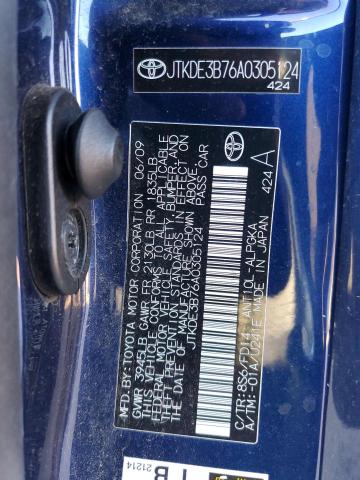 JTKDE3B76A0305124 - 2010 TOYOTA SCION TC BLUE photo 12
