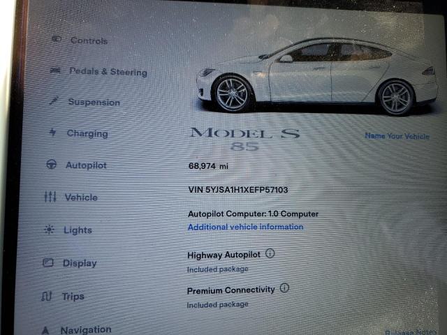 5YJSA1H1XEFP57103 - 2014 TESLA MODEL S Blanco foto 8