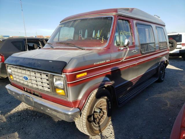 1FDDE14N5HHA17478 - 1987 FORD ECONOLINE MAROON photo 2