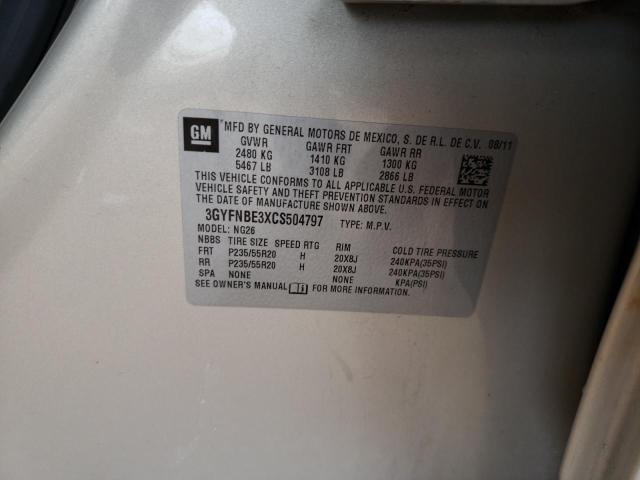 3GYFNBE3XCS504797 - 2012 CADILLAC SRX PERFOR 金色 照片 10