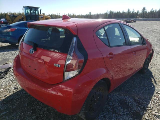 JTDKDTB30F1581993 - 2015 TOYOTA PRIUS C RED photo 4