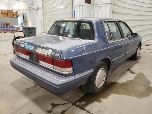 1P3XA4638MF700078 - 1991 PLYMOUTH ACCLAIM BLUE photo 4