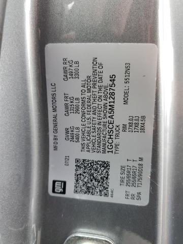 1GCHSCEA5M1287545 - 2021 CHEVROLET COLORADO L GRAY photo 12