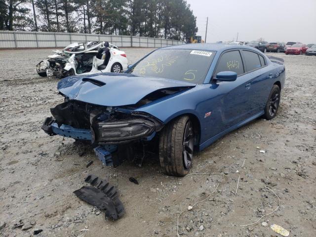 2C3CDXGJ7LH153584 - 2020 DODGE CHARGER SC BLUE photo 2