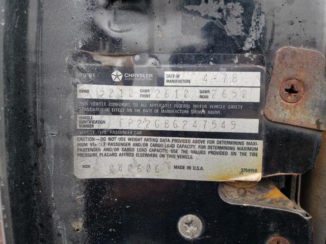 FP22G8G247549 - 1978 CHRYSLER LEBARON 双色 照片 10