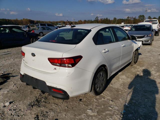 3KPA24AB9KE180918 - 2019 KIA RIO S WHITE photo 4