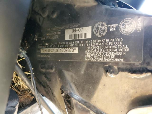 1HD1FC4197Y702870 - 2007 HARLEY-DAVIDSON FLHTCUI 石墨色 照片 10