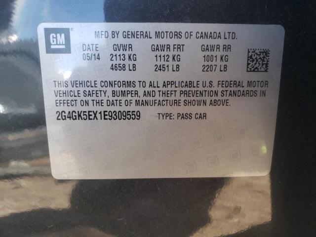 2G4GK5EX1E9309559 - 2014 BUICK REGAL 灰色 照片 10