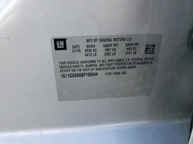 1G11C5SA8GF105044 - 2016 CHEVROLET MALIBU LIM 银色 照片 10