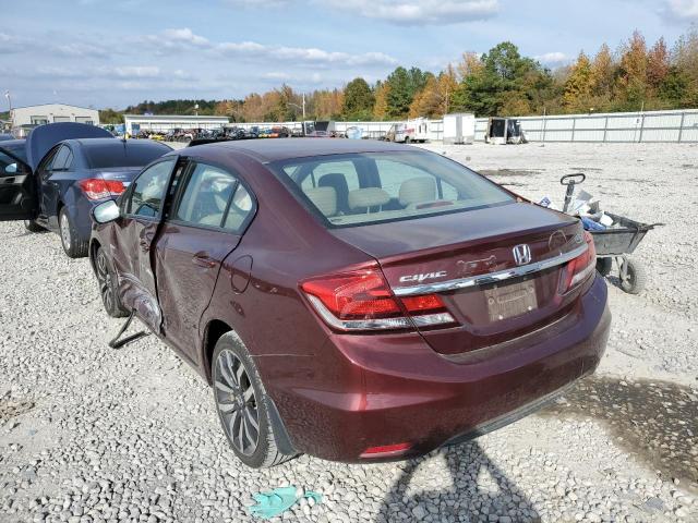 19XFB2F97FE031588 - 2015 HONDA CIVIC EXL Kasztanowy zdjęcie 3