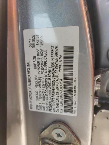 5J8TB3H77JL000234 - 2018 ACURA RDX ADVANC SILVER photo 10