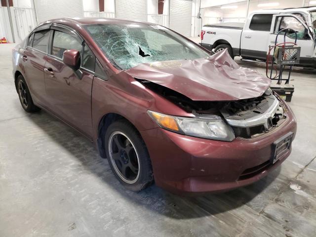 19XFB2F55CE099333 - 2012 HONDA CIVIC LX MAROON photo 1