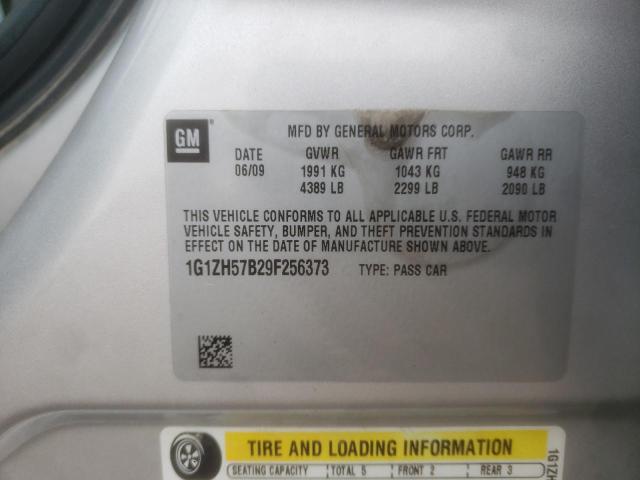 1G1ZH57B29F256373 - 2009 CHEVROLET MALIBU 1LT ვერცხლისფერი ფოტო 10