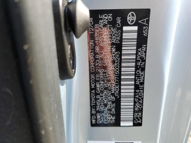 JTKDE177150033293 - 2005 TOYOTA SCION TC BLUE photo 10