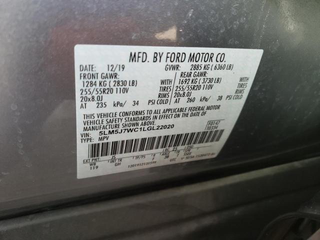 5LM5J7WC1LGL22020 - 2020 LINCOLN AVIATOR RE 银色 照片 10