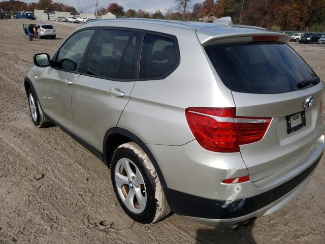 5UXWX5C52BL712696 - 2011 BMW X3 SILVER photo 3