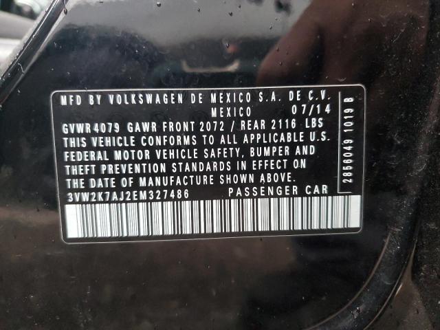 3VW2K7AJ2EM327486 - 2014 VOLKSWAGEN JETTA BASE 黑色 照片 10