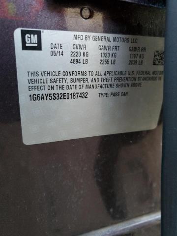 1G6AY5S32E0187432 - 2014 CADILLAC CTS PERFOR შავი ფოტო 10
