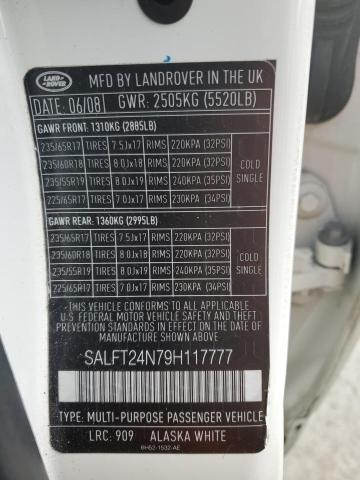 SALFT24N79H117777 - 2009 LAND ROVER LR2 HSE TE WHITE photo 13