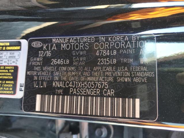 KNALC4J1XH5057675 - 2017 KIA CADENZA PR BLACK photo 10