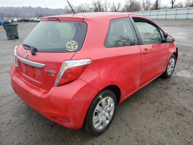 JTDJTUD32DD562875 - 2013 TOYOTA YARIS RED photo 4