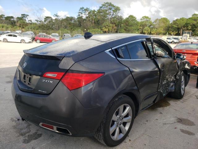 2HNYB1H21AH502628 - 2010 ACURA ZDX GRAY photo 4