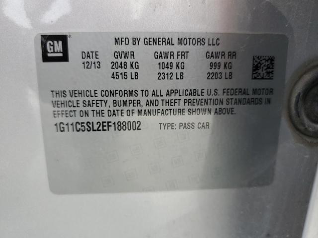 1G11C5SL2EF188002 - 2014 CHEVROLET MALIBU 1LT Күміс фото 10