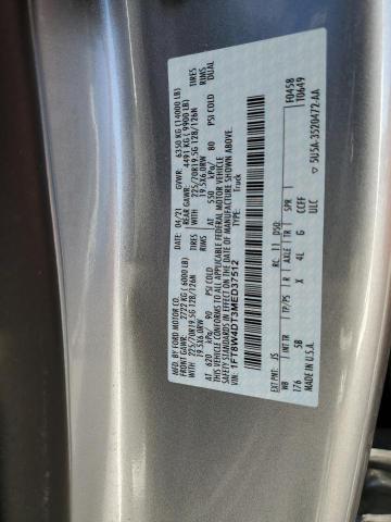 1FT8W4DT3MED37512 - 2021 FORD F450 SUPER SILVER photo 10