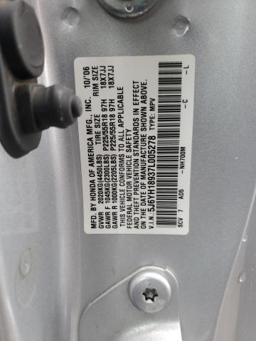 5J6YH18937L005278 - 2007 HONDA ELEMENT SC SILVER photo 10