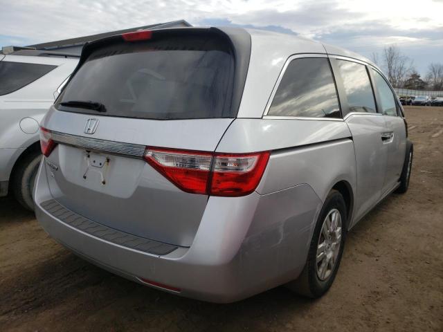 5FNRL5H23DB048911 - 2013 HONDA ODYSSEY LX SILVER photo 4