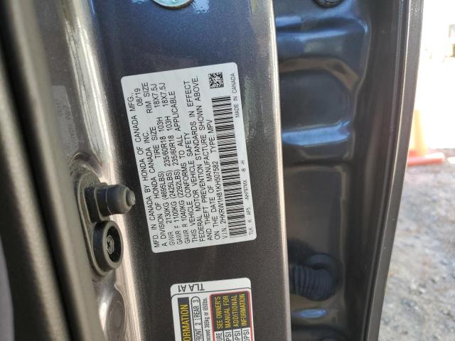 2HKRW1H81KH507582 - 2019 HONDA CR-V EXL SILVER photo 10