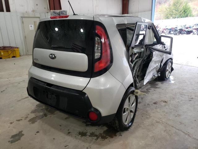 KNDJN2A26F7757616 - 2015 KIA SOUL SILVER photo 4