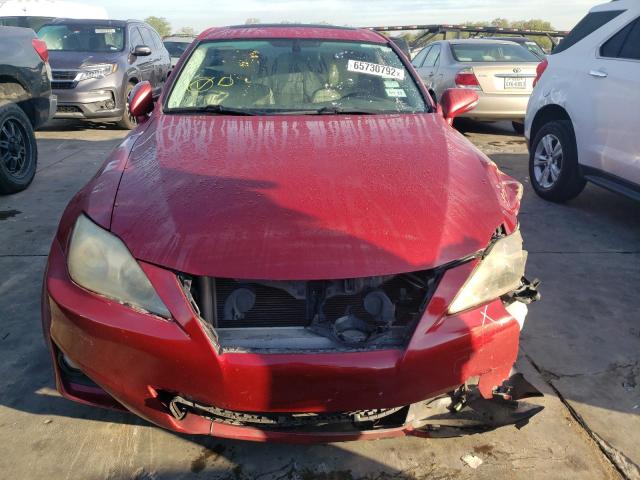 JTHBF5C20B5144220 - 2011 LEXUS IS 250 RED photo 5