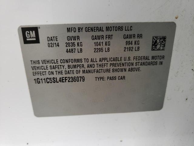 1G11C5SL4EF236079 - 2014 CHEVROLET MALIBU 1LT 白色 照片 10