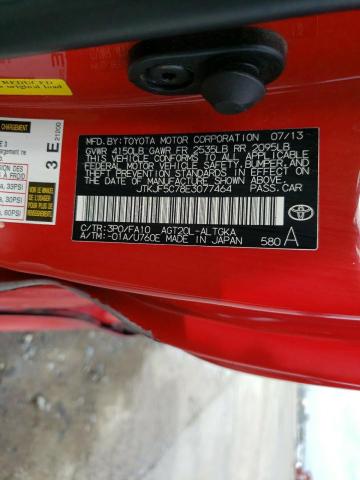 JTKJF5C78E3077464 - 2014 TOYOTA SCION TC RED photo 10